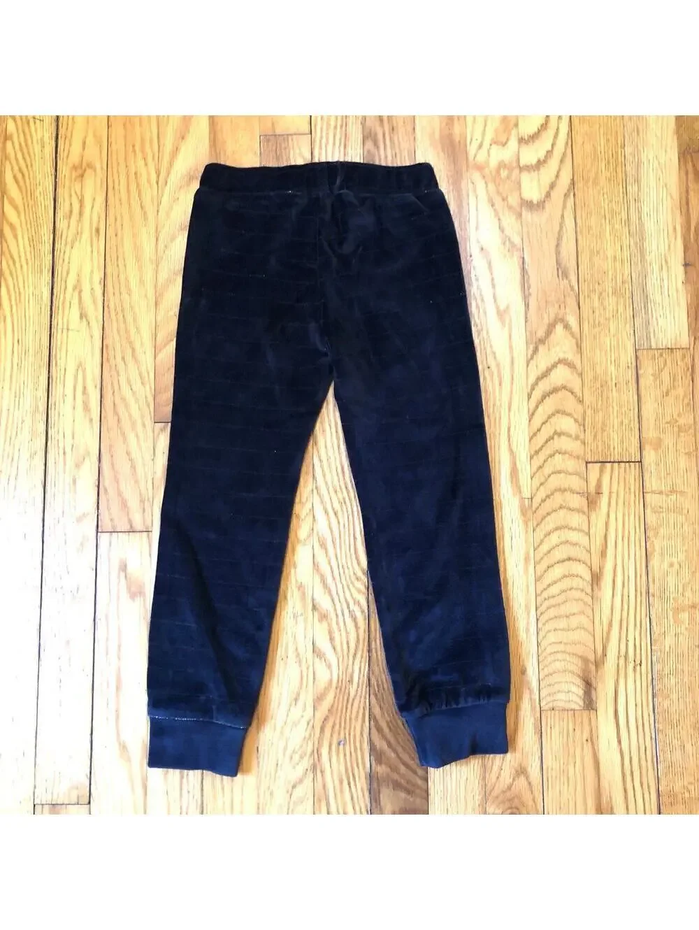 Frenchie NWOT Girl's Navy Velour Gold Metallic Striped Pants Size 4T